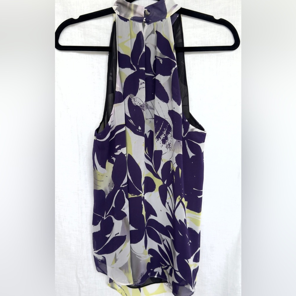 Kenneth Cole NY High Collar Lined Floral Swing Sleeveless Blouse, Size 14 P - Picture 6 of 7